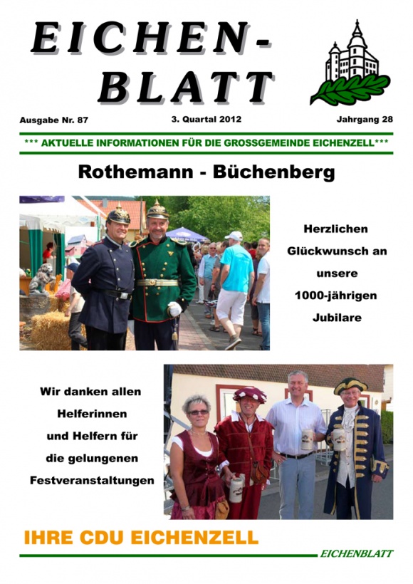 Eichenblatt 87. Ausgabe 3. Quartal 2012